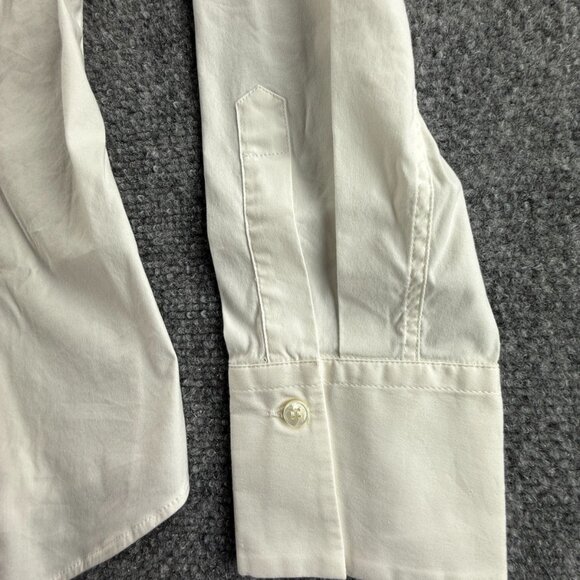Brunello Cucinelli Women White Long Sleeve Button Up Shirt Large Cotton Blend - Picture 6 of 16